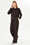 Women's Modal Fabric Comfortable Fit Tracksuit Set Brown 8509-K - 3