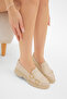 Women's Beige Thick Poly Sole Double Buckle Casual Loafer - 3