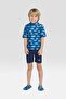 Boys Kids Two Piece Swimsuit - Navy Sharks - 4