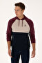 Men's Regular Fit Hooded Claret Red Sweatshirt 50308130-Vr177 - 3