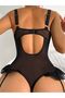 Womens Exotic Lingerie Sets Sexy Babydoll Lingerie for Women Mesh lace bodysuit with Garter Belt - 5