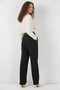Belted Hijab Pants 6696 Black - 4