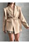 Women's New Season Design Tie-Detail Jacket Beige - 6