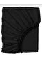 Double Black Bedding Set Fitted Sheet with Elastic Band Cotton Soft Fabric - 3