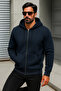 Men's Trend Winter Navy Blue Oversized Sweatshirt - 4