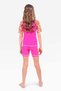 Girls Kids Two Piece Swimsuit - Pink Orange Groovy - 5