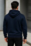 Men's Trend Winter Navy Blue Oversized Sweatshirt - 6