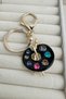 Golden Yellow Colored Stone Detail Painter Palette Bag Accessory Keychain - 3