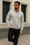 Men's Trend Winter Gray Zippered Sweatshirt - 4