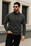Men's Trend Winter Anthracite Zippered Sweatshirt - 4