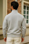 Men's Winter Gray Oversized Zippered Sweatshirt - 5