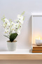 Artificial Cobalt Ida 5-Branch Wet Orchid Bunch 45 cm White