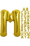 M Letter Balloon Gold Gold 78cm Large Size