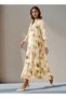 Floral Print Shirt Women Dress with Collar - 2