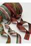 Mixed Christmas Plaid Ribbon 2.5 cm (4 Different Ribbons, 1 Meter Each, Total 4 Meters)