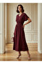 Belted Midi Dress with Short Sleeves and V-neck - 2