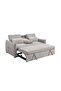 Thiero Fabric Pull-Out Sofa Bed with Drop Down Table & Cup Holders - Taupe, 2-Seater, Solid Wood - 6