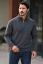 Men's Trend Premium Anthracite Zippered Sweatshirt - 2
