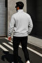 Men's Trend Oversized Gray Zippered Sweatshirt - 6
