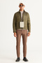 Beige Melange Standard Fit Regular Cut Half Turtleneck Cotton Jacquard Knitwear Sweater - 2