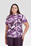 Ladies Rashguard Short Sleeve - Dusky Purple Textures