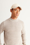 Beige Melange Standard Fit Regular Cut Half Turtleneck Cotton Jacquard Knitwear Sweater - 3