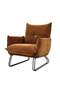 Javon 1 Seater Fabric Sofa - Rust Color, Solid Wood & Metal Frame, 2 Year Warranty, 75x81x79cm - 2