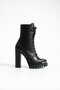 Women's Genuine Leather Platform Boots Black - 2