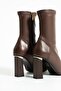 Women's Genuine Leather Stretch Boots Brown - 3