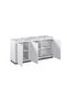 Akira Stone Top Sideboard Buffet Cabinet - 3 Doors, White/Grey, Engineered Wood, 152x45x78cm - 2