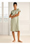 Embroidered Cotton Night Dress with Short Sleeves