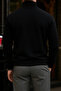 Men's Premium Winter Black Zippered Sweatshirt - 6