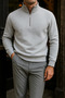 Men's Premium Winter Gray Zippered Sweatshirt - 4