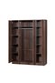 Gamorah 4-Door Wardrobe in Columbia Dark Brown - Engineered Wood, 9 Shelves, 2-Year Warranty - 4