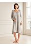 Night Dress with Robe Sleeveless Lace Detail