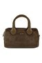 Light Brown Genuine Cowhide Suede Zippered Small Size Daily Shoulder Bag with Hanging Inner Pocket - 4