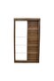 Supreme New 2-Door Compact Sliding Door Wardrobe with Mirrors - Light Walnut Wood, 121x57.5x210cm - 3