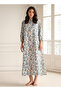 Night Dress Long Sleeves Printed Cotton