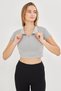 Women's Flexible Modal Fabric Polo Neck T-Shirt Gray 8508-g - 7