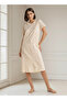 Embroidered Cotton Night Dress with Short Sleeves