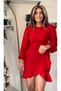 Women's Crew Neck Flounce Detailed Imported Crepe Dress – Engagement, Henna, and Invitation Stylish Dress - 5