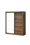 Supreme New 2-Door Large Sliding Door Wardrobe with Mirrors - Light Walnut Wood, 182x57.5x210cm - 3