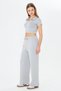 Women's Flexible Modal Fabric Polo Neck T-Shirt Gray 8508-g - 8
