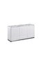 Akira Stone Top Sideboard Buffet Cabinet - 3 Doors, White/Grey, Engineered Wood, 152x45x78cm