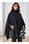 Colourblock High Neck Poncho