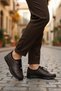 Brown Genuine Leather Orthopedic Women's Casual Shoes 660 Z - 3
