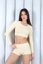 Women's Yellow Short T-Shirt Shorts Set |   Msc055-Yellow - 3