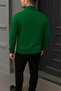 Men's Winter Basic Green Zippered Sweatshirt - 6