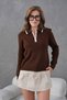 Regular Fit Polo Neck Half Zip Knitwear Sweater Aw25Kz0083 - 5
