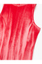 Crew Neck Sleeveless Pleated Velvet Dress - 6